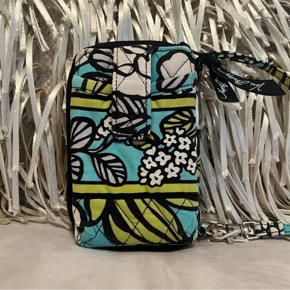 VERA BRADLEY Island Blooms Carry It All Wristlet Blue Green Lippies Case - Picture 1 of 11